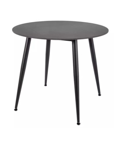 Table de salle à manger compact ronde noir mat en céramique 90cm