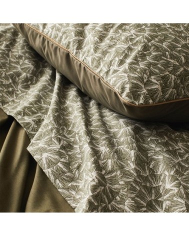 Housse de couette en percale de coton vert kakhi 200x200