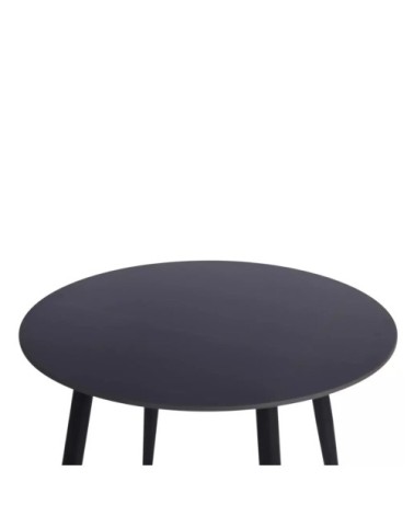 Table de salle à manger compact ronde noir mat en céramique 90cm