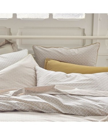 Housse de couette en percale de coton beige 240x220