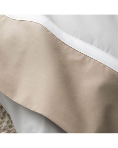 Housse de couette en percale de coton beige 260x240