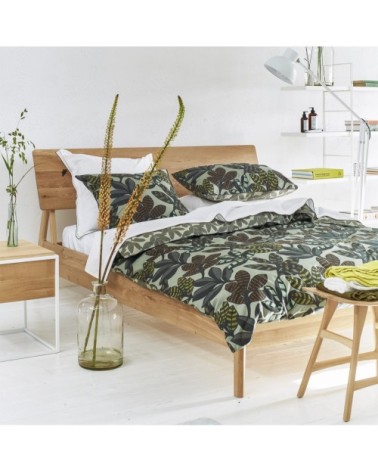 Housse de couette en percale de coton vert 140x200