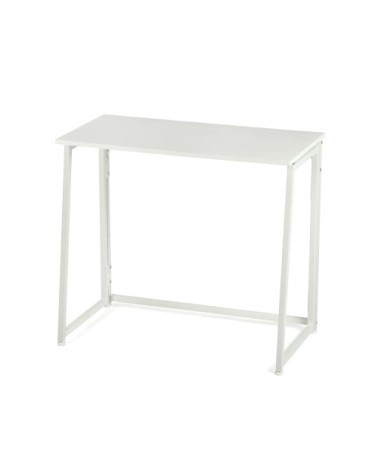 Bureau pliant sur roulettes, bureau d'étude, table de bureau blanche