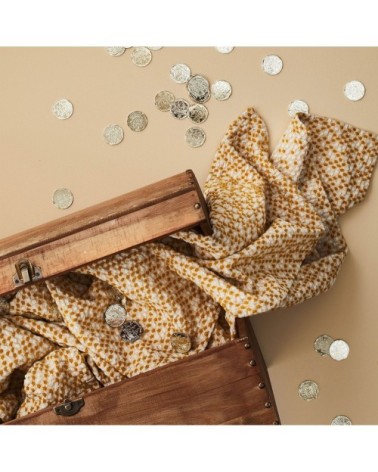 Coussin en coton tissé jaune 40x60