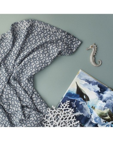 Coussin en coton tissé bleu 40x60