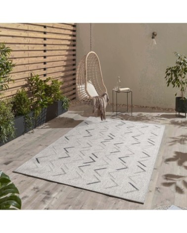 Tapis extérieur tissé plat greige 120x170cm