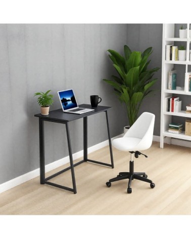 Bureau informatique pliable, table de bureau, poste de travail, noir