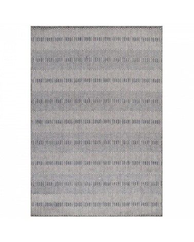 Tapis extérieur tissé plat gris et greige 120x170cm