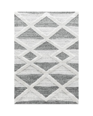 Tapis bohème à relief blanc et gris 160x230cm