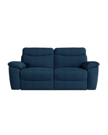 Canapé relax manuel 3 places et fauteuil, tissu texturé - bleu foncé