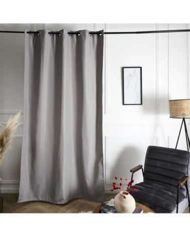 Rideau occultant en polyester gris 135 x 240 cm