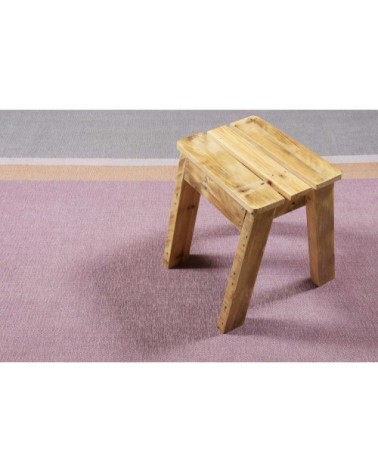 Tapis plat graphique rose et gris coton pour chambre, salon 120x170