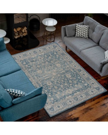 Tapis d'inspiration designer bleu canard 200x290cm