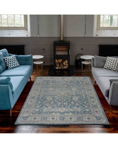 Tapis d'inspiration designer bleu canard 160x230cm