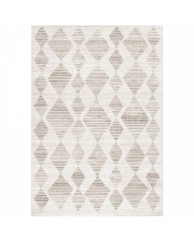 Tapis bohème effet laine beige et crème 160x230cm