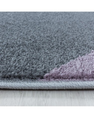 Tapis géométrique à poils ras violet 200x290cm