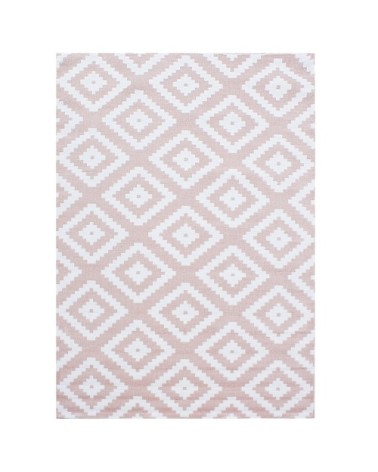 Tapis nordic à losanges rose 120x170cm