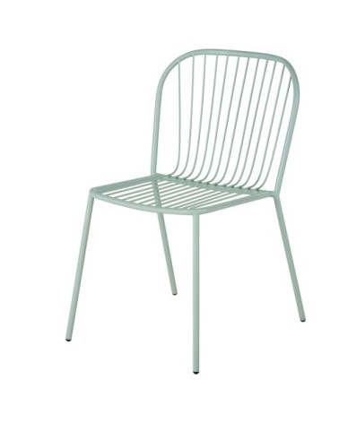 Chaises professionnelles en acier vert d'eau (x2)