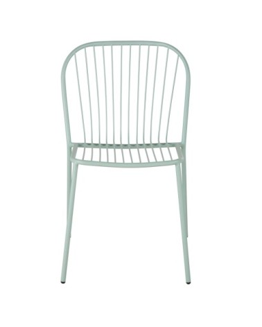 Chaises professionnelles en acier vert d'eau (x2)