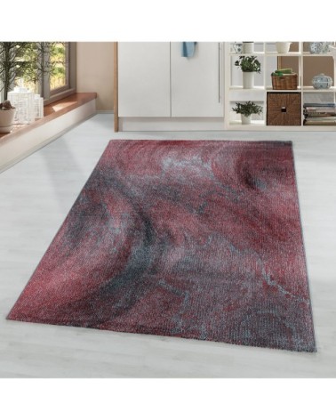 Tapis graphique effet vagues rouge 120x170cm