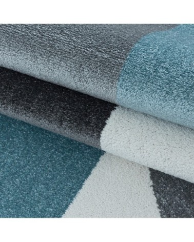 Tapis géométrique bleu 80x150cm