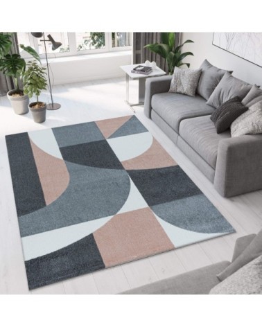 Tapis géométrique rose 80x150cm