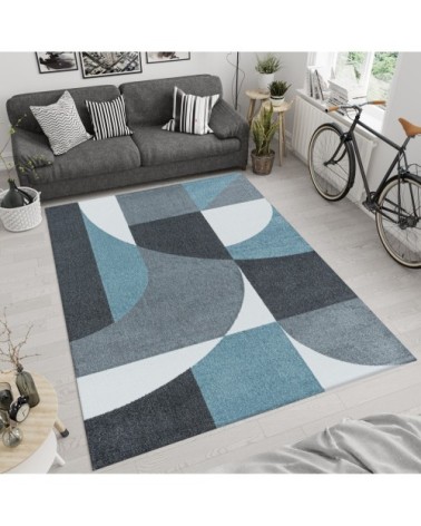 Tapis géométrique bleu 120x170cm