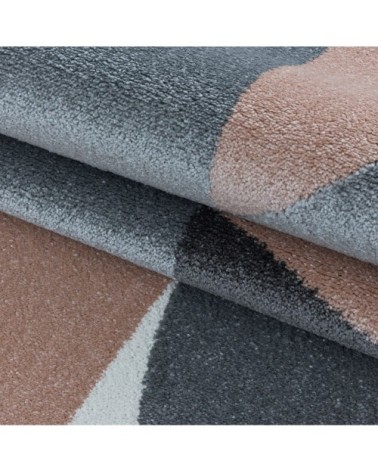 Tapis géométrique rose 200x290cm