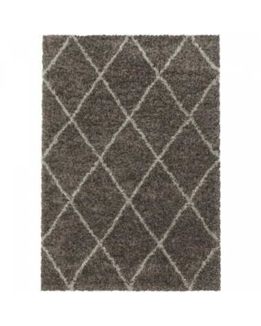 Tapis de style géométrique taupe et blanc 200x290cm