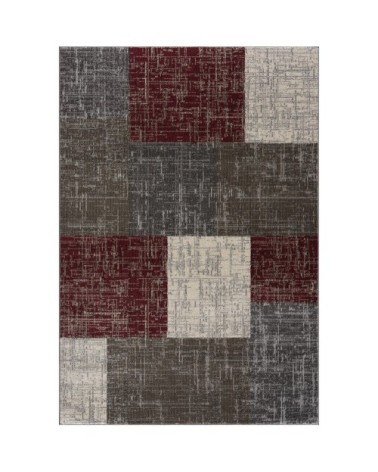 Tapis d'inspiration minimal rouge 160x230cm