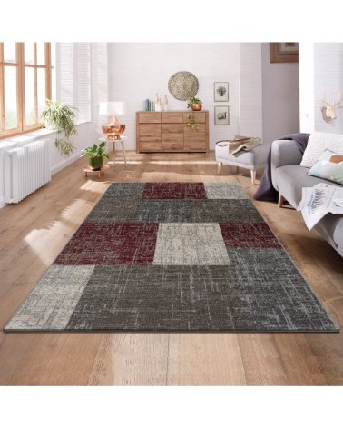 Tapis d'inspiration minimal rouge 160x230cm