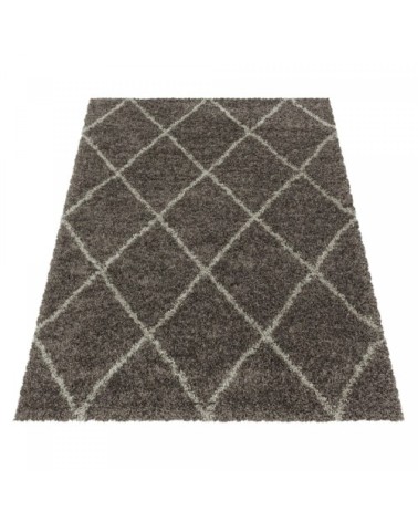 Tapis de style géométrique taupe et blanc 140x200cm
