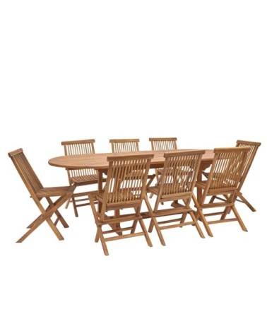 Salon de jardin en teck huilé massif extensible 8/10 pers.