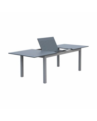 Table extensible en aluminium gris 8 places