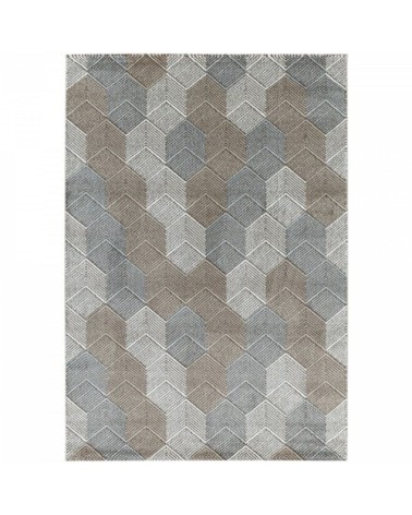 Tapis vintage graphique beige et marron 160x230cm