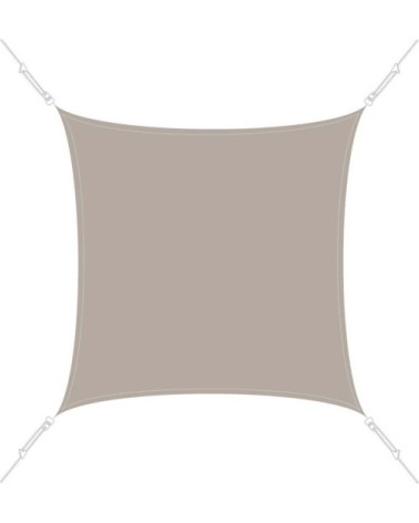 Voile d'ombrage carrée 4 x 4m taupe