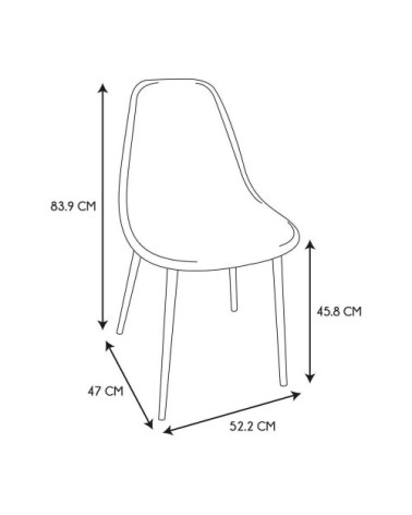Chaise transparente pieds métal noir