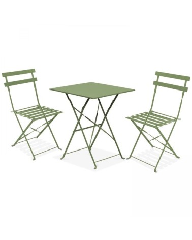 Table de jardin pliante bistrot en acier 60 cm vert cactus