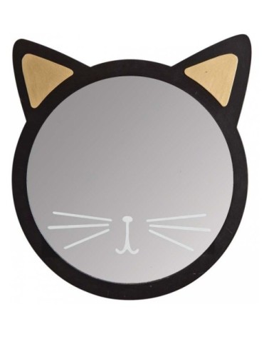 Miroir chat en bois