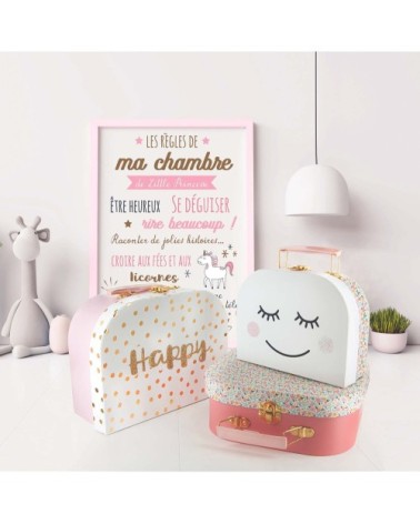 Set de 3 valisettes de rangement pour enfants happy