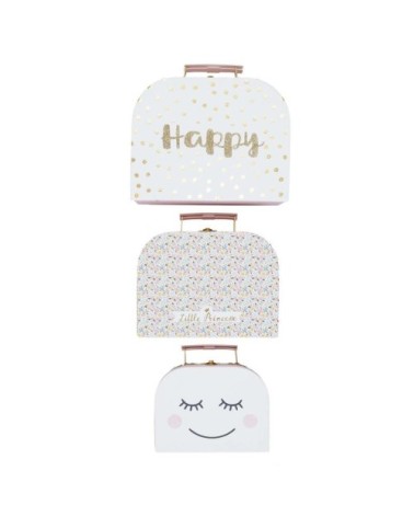 Set de 3 valisettes de rangement pour enfants happy