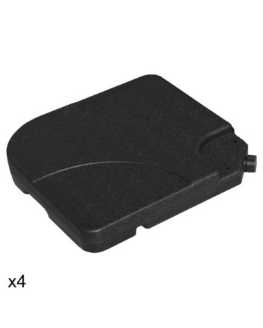 Lot de 4 dalles carrées en plastique noir