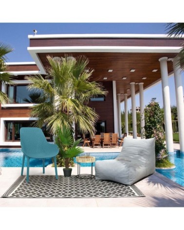 Fauteuil de jardin en polypropylène bleu