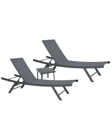 Bain de soleil  en acier gris anthracite