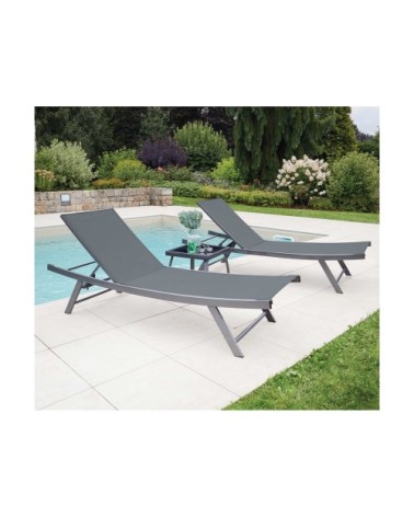 Bain de soleil  en acier gris anthracite