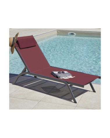 Bain de soleil  en aluminium bordeaux