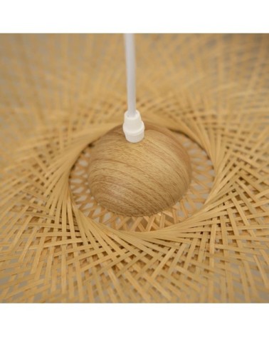 Suspension d75 cm en bambou avec fil blanc