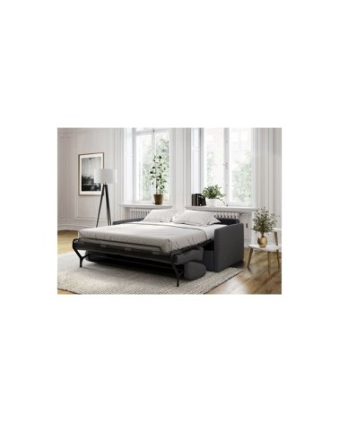Canapé convertible express 3 places en tissu gris foncé - 140x190cm
