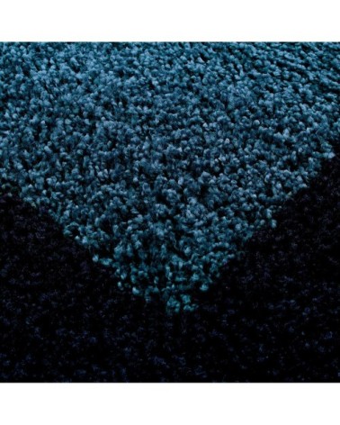 Tapis à bordures rond bleu 160x160cm