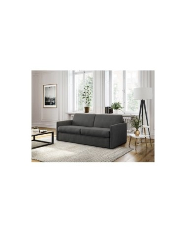 Canapé convertible express 3 places en tissu gris foncé - 140x190cm